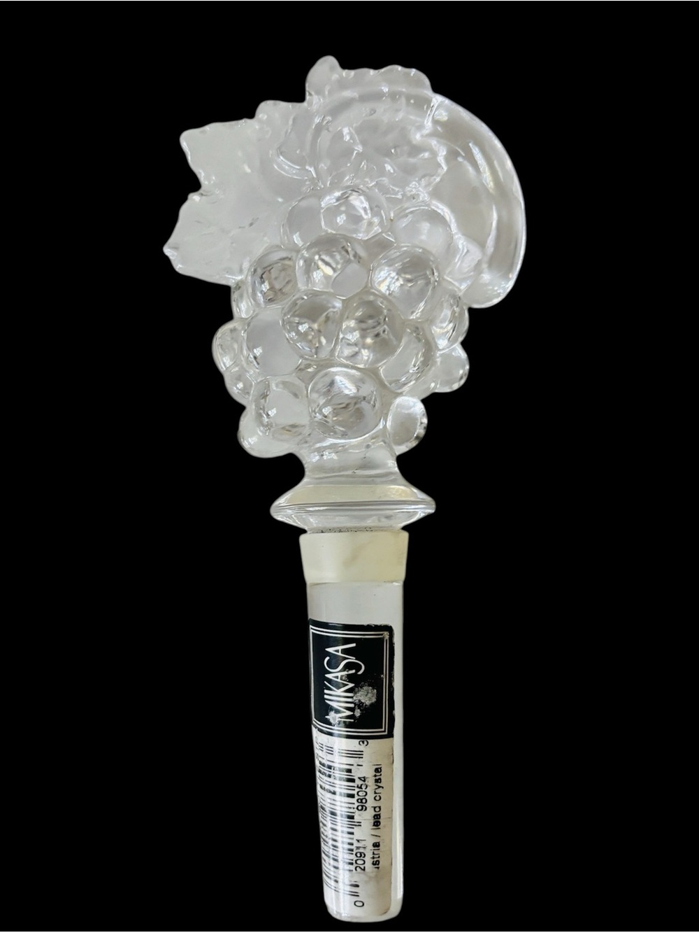 MIKASA Full Lead Crystal Glass Wine Bottle Stopper  Grapes Germany